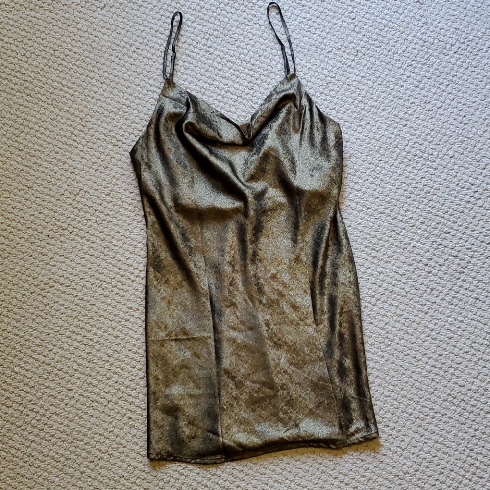 Gold shimmer mini dress by forever 21